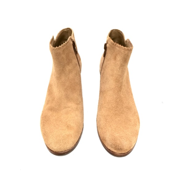 Jack Rogers Camel Suede Zip-Up Ankle Boots - Picture 3 of 6